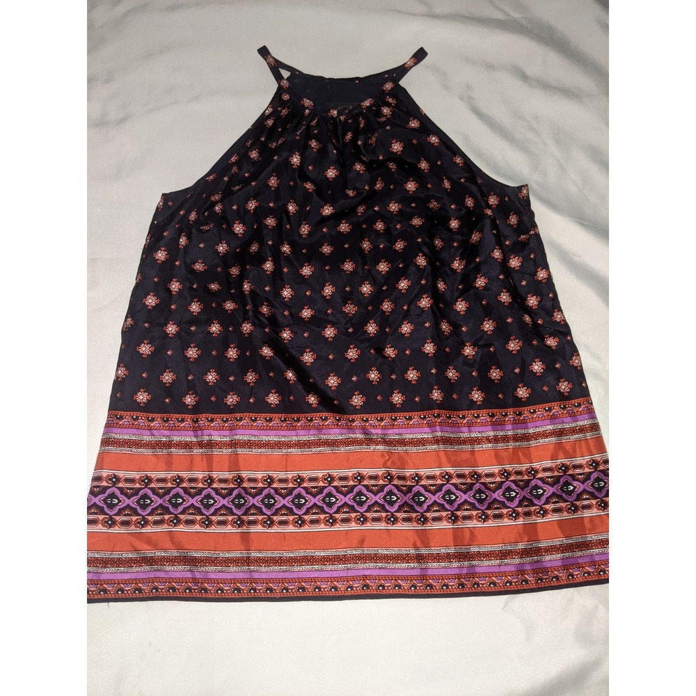 J. Crew Shirt Blouse Silk Keyhole Shirt Sleeveless Colorful Lined Size 2